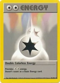 A picture of the Double Colorless Energy Pokemon card from Base Set